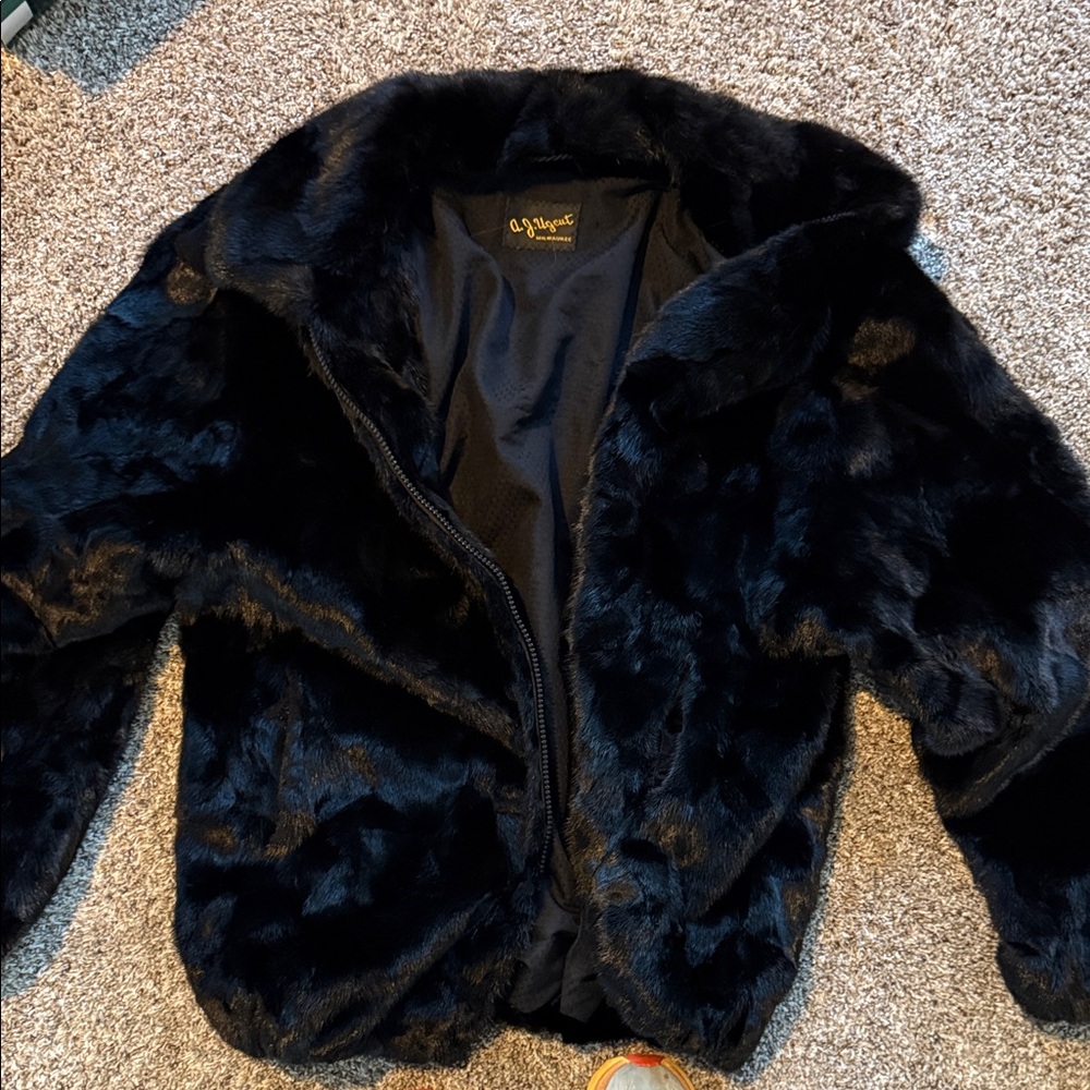 AJ Nugent Furs Black Bomber Jacket